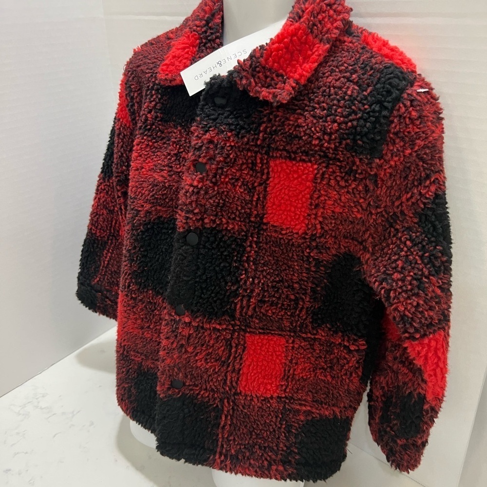 Kids Red and Black Checkered Jacket - Picture 3 of 7